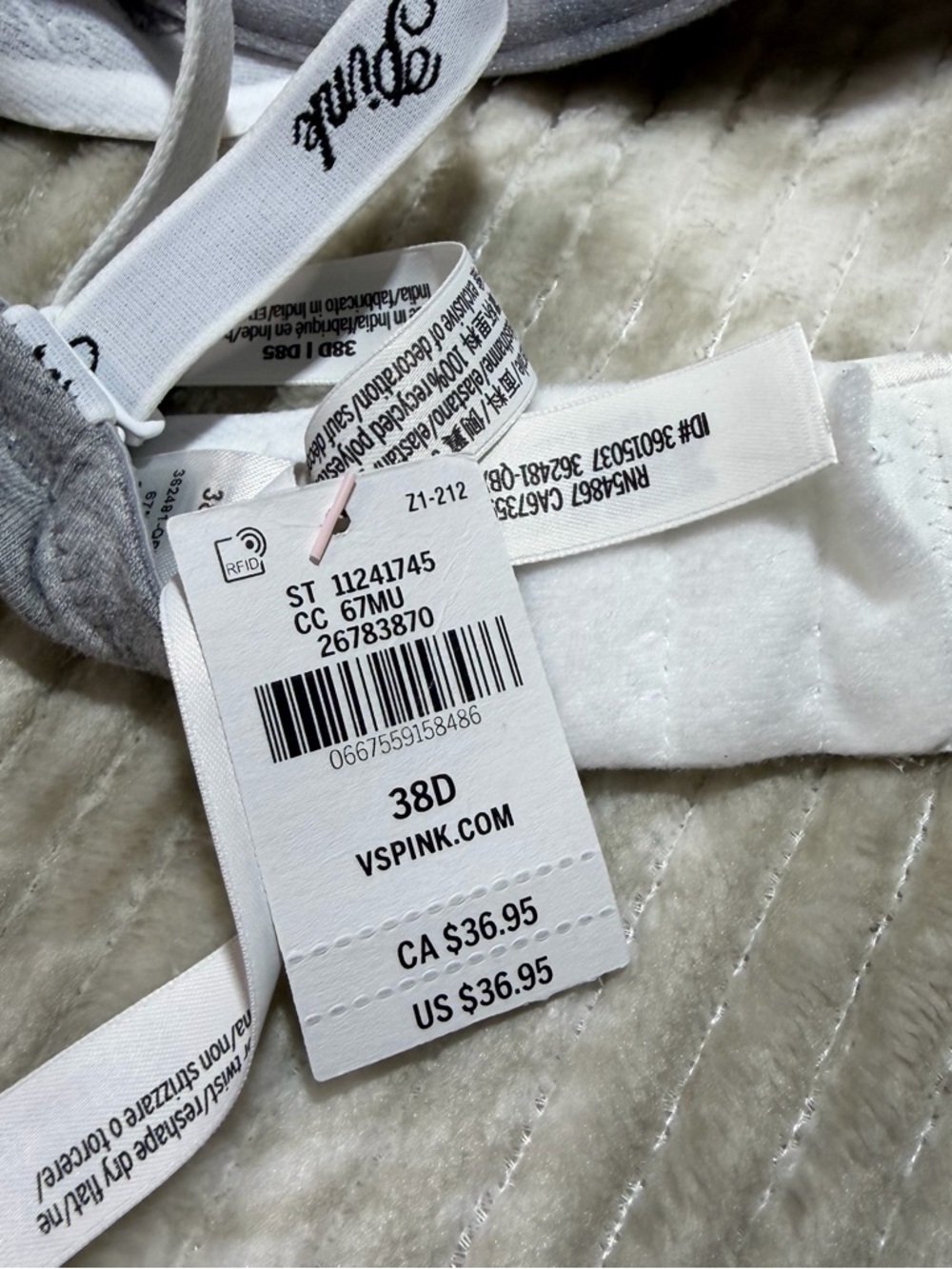 PINK Victoria's Secret Heather Gray T-Shirt Bra - Picture 2 of 3